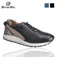 DreamBox钧博秋季新款韩版真皮低帮运动休闲男鞋潮板鞋跑步鞋