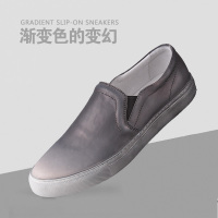 DreamBox钧博男鞋欧美潮流日常运动休闲鞋圆头真皮套脚懒人鞋男