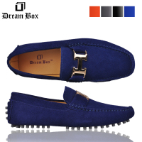 DreamBox男鞋2015新款金属套脚懒人鞋日常休闲皮鞋真皮豆豆鞋男