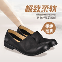 DreamBox大头皮鞋男鞋Marsell鞋男士真皮圆头耐磨手工休闲皮鞋