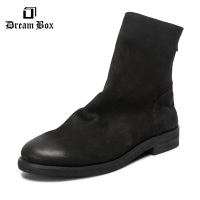 DreamBox钧博2016秋冬欧美潮流增高真皮复古高帮男靴马丁靴皮靴