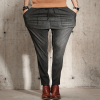 春装厚男士修身弹力哈伦黑色牛仔裤男正品小脚裤大码男装宽松裤潮