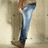 摩名帝凡斯夏款男士小脚修身韩版青年牛仔裤水洗弹力长裤潮