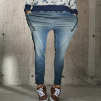 春新款男士哈伦裤弹力牛仔裤男小脚不紧绷修身长裤韩版潮青年大码