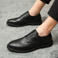 绛天 英伦布洛克鞋韩版潮雕花男士商务休闲鞋尖头正装青年西装鞋
