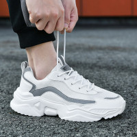 绛天 46大码男鞋秋季休闲潮流百搭运动跑步黑色青少年学生ins老爹鞋男