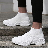 绛天 白色帆布高帮鞋男秋季休闲潮流百搭运动学生胖脚宽肥大码男鞋4546