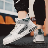 绛天 秋款初中男生鞋子潮流高帮板鞋秋装年轻人鞋好看的高腰运动鞋男秋季皮面防水马丁鞋社会精神小伙鞋