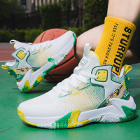 绛天 初中生篮球鞋运动鞋高中生波鞋透气长舌头男鞋橡胶底防滑打蓝穿的球鞋网布鞋实战训练鞋