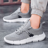 绛天运动鞋男秋冬款男士透气舒适飞织鞋爆米花跑步鞋大码休闲