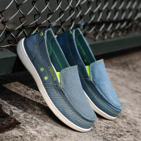 绛天 时尚透气运动帆布鞋一脚套懒人鞋青年潮流男士休闲老北京布鞋 时髦经典款复古纯色传统布鞋胖子鞋