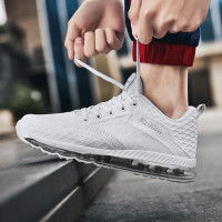 绛天 韩版飞织网面缓震气垫跑步鞋男弹跳鞋青少年鞋潮小跑鞋都市风低帮球鞋奔跑鞋