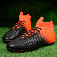 绛天 TF碎钉专业足球鞋高帮硬地男女人造草地室内训练初中大学生高端比赛战靴儿童鞋