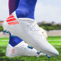 绛天 青少年学生无鞋舌足球鞋男长钉成人综合训练鞋透气低帮CR7AG多种草地专业比赛橄榄球鞋