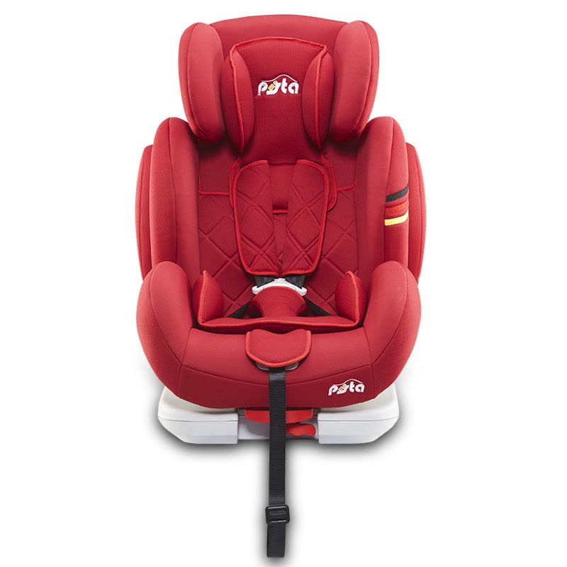 PISTA德国皮斯塔 汽车儿童安全座椅isofix接口加宽加大9个月-12岁宝宝可坐可躺 普尔德 红色图片