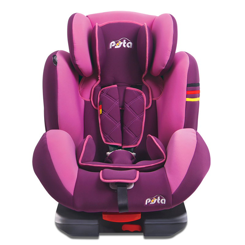 PISTA德国皮斯塔 儿童安全座椅汽车isofix接口9个月-12岁可坐可躺加厚加宽秋冬麂皮绒 波罗神 紫色