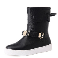 luckyozasec 2016新品头层牛皮舒适中筒时尚鞋 女士 鞋靴子 欧美潮流时尚 女款单鞋 L15CG307