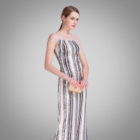 香港同步2016新款女神名媛酒会显瘦晚礼服亮片长款礼服连衣裙