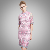 旗袍连衣裙显瘦优雅大码2016春夏新款女结婚宴会礼服裙