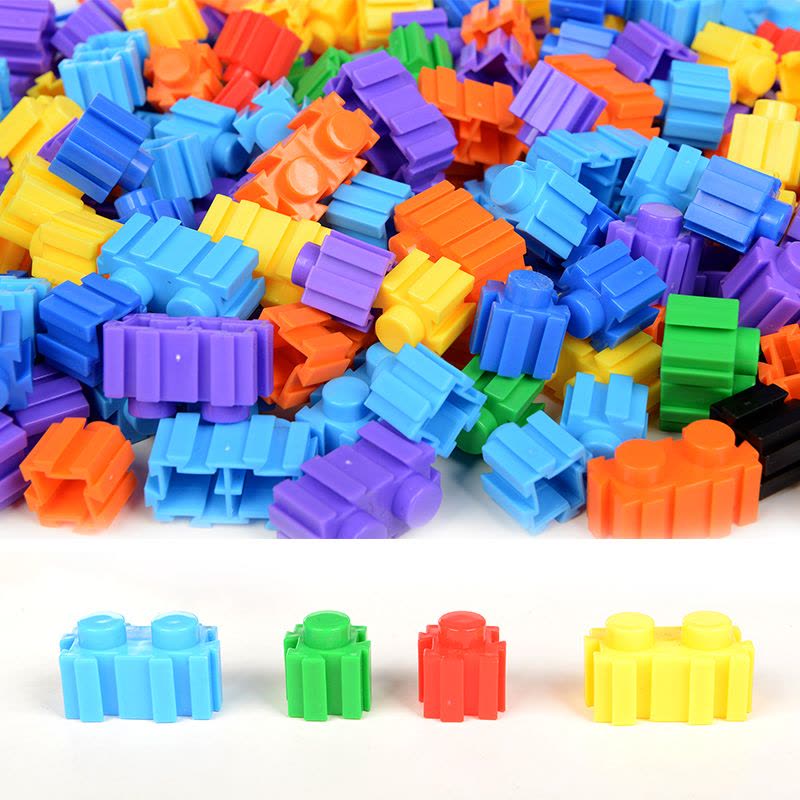 聪乐美加厚十色百变颗粒积木330粒桶装儿童拼插组装益智玩具图片
