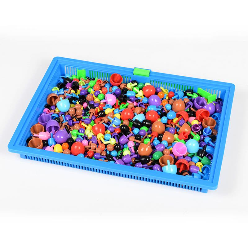 聪乐美大号蘑菇钉智力组合插板 拼插拼图插珠粒儿童益智玩具3-7岁310粒图片