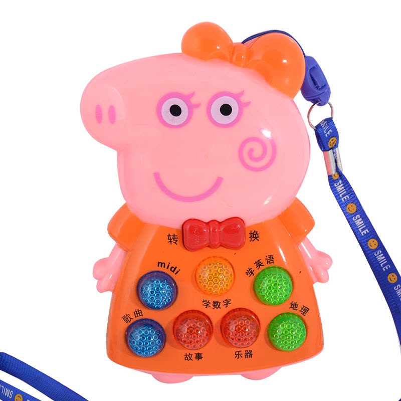 聪乐美儿童益智音乐类玩具小猪佩奇打地鼠故事机橙色图片