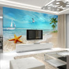 卡茵 3D立体海景沙滩大型壁画 客厅电视背景墙壁纸 卧室整张无缝墙纸