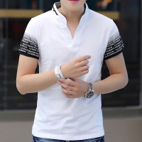 男士T恤夏季男士短袖T恤V领Polo衫韩版夏季男装半袖打底衫潮诺妮梦