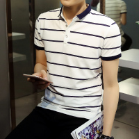 男士T恤新款男士Polo衫珠地棉夏季翻领短袖T恤 青年Polo衫男装带领半袖有领体恤诺妮梦
