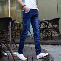 男士牛仔夏季弹力修身男士牛仔裤男直筒男裤休闲长裤子薄款小脚潮男装诺妮梦