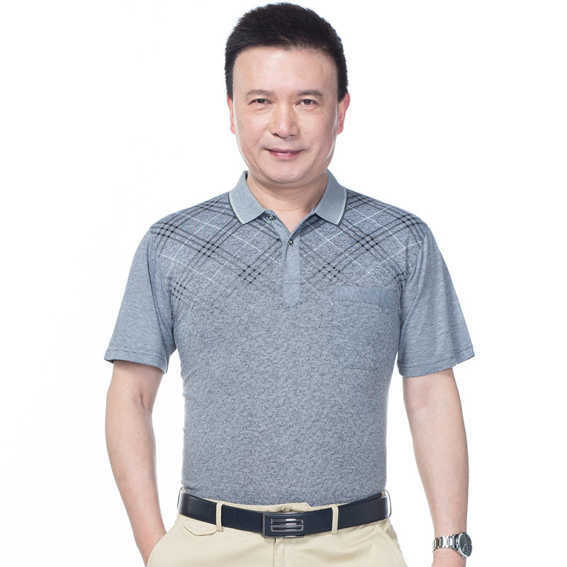 男士polo衫新款爸爸装夏季中年男士短袖t恤男中老年人男装体恤polo衫