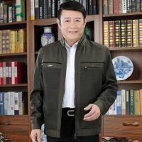 中老年夹克新款秋季中年男士夹克衫爸爸装秋季夹克男外套商务休闲年人男士立领休闲夹克薄款