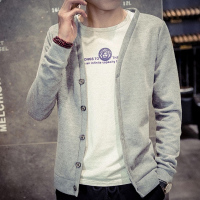 针织开衫新款针织衫男士春秋休闲长袖开衫薄外套修身流行v领毛衣线衫男上衣诺妮梦