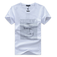 男士T恤新款 夏季加肥加大码男士短袖T恤男韩版潮时尚个性数字半袖 胖人男装诺妮梦