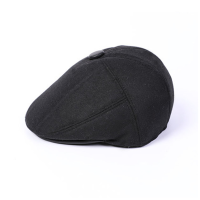 老人帽子男冬季爸爸加厚前 进帽中老年人毛呢帽爷爷保暖护耳老头帽 诺妮梦