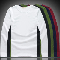 男士长袖T恤打底衫空白纯色圆领上秋衣服纯白潮韩版修身秋装诺妮梦