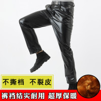 男士皮裤男加肥加大摩托车防风防水中老年秋冬季加绒长裤宽松大码诺妮梦