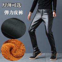 秋冬皮裤男pu弹力加绒加厚紧身保暖防水摩托车修身机车男士皮裤子诺妮梦