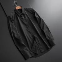 春秋男士衬衫长袖韩版潮流学生帅气修身纯色正装职业工装商务衬衣 诺妮梦