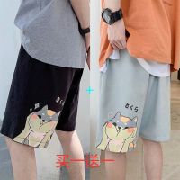 秋季薄款卡通防冰丝短裤男士宽松大码直筒五分裤潮流运动沙滩休闲裤诺妮梦
