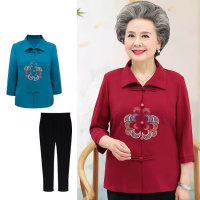 老年人女装七分袖衬衫妈妈装60-70岁老太太宽松衣服女装诺妮梦