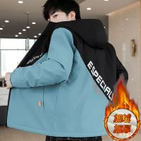 薄厚可选秋冬季外套男潮流帅气加绒加厚宽松连帽工装夹克棉衣男装诺妮梦