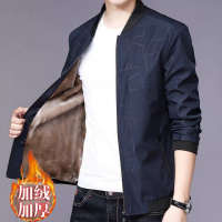 2021中年外套男休闲夹克衫爸爸装秋冬加绒加厚30岁40短款男装诺妮梦