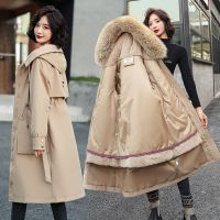 一衣三穿派克服女中长款可拆卸内胆棉衣外套加绒加厚收腰反季棉袄诺妮梦