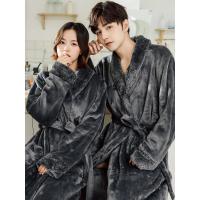 睡袍女秋冬长款加绒加厚情侣浴袍男士睡衣冬季家居服聿垣格