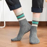 袜子男秋冬季中筒潮流黑色除臭男士保暖棉商务休闲条纹吸汗防臭袜诺妮梦