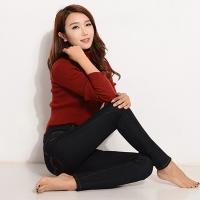 2017春秋冬加绒加厚韩版牛仔铅笔女裤 高腰 三排扣加绒提臀牛仔裤女