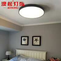 澳松 卧室灯顶吸灯薄款全铜美式吸灯圆形led轻奢大气衣帽间阳台过道走廊玄关现代简约创意灯具 铜擦黑直径50CM三色变光5