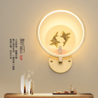 澳松 新中式壁灯全铜客厅楼梯灯个性创意卧室床头灯禅意中国风led过道现代简约墙壁灯具2022新款