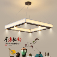 新中式客厅餐厅吊灯个性创意卧室楼梯吧台包厢火锅店变光带射灯具